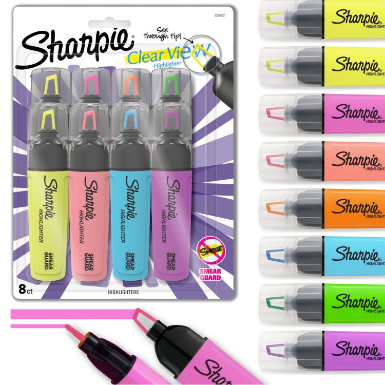 Sharpie Tank Highlighters Clearview  Assorted Colours Pack of 8 - Image 3