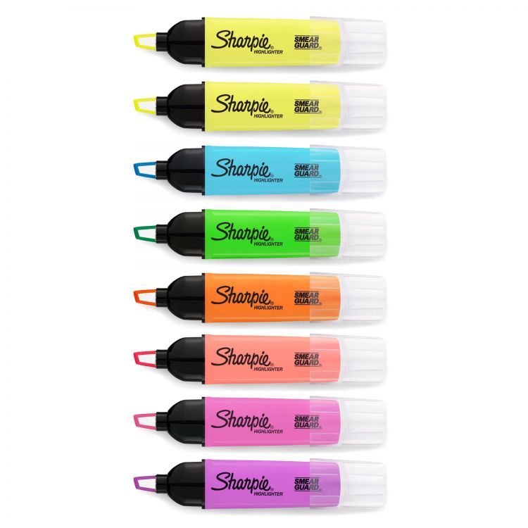 Sharpie Tank Highlighters Clearview  Assorted Colours Pack of 8 - Image 2