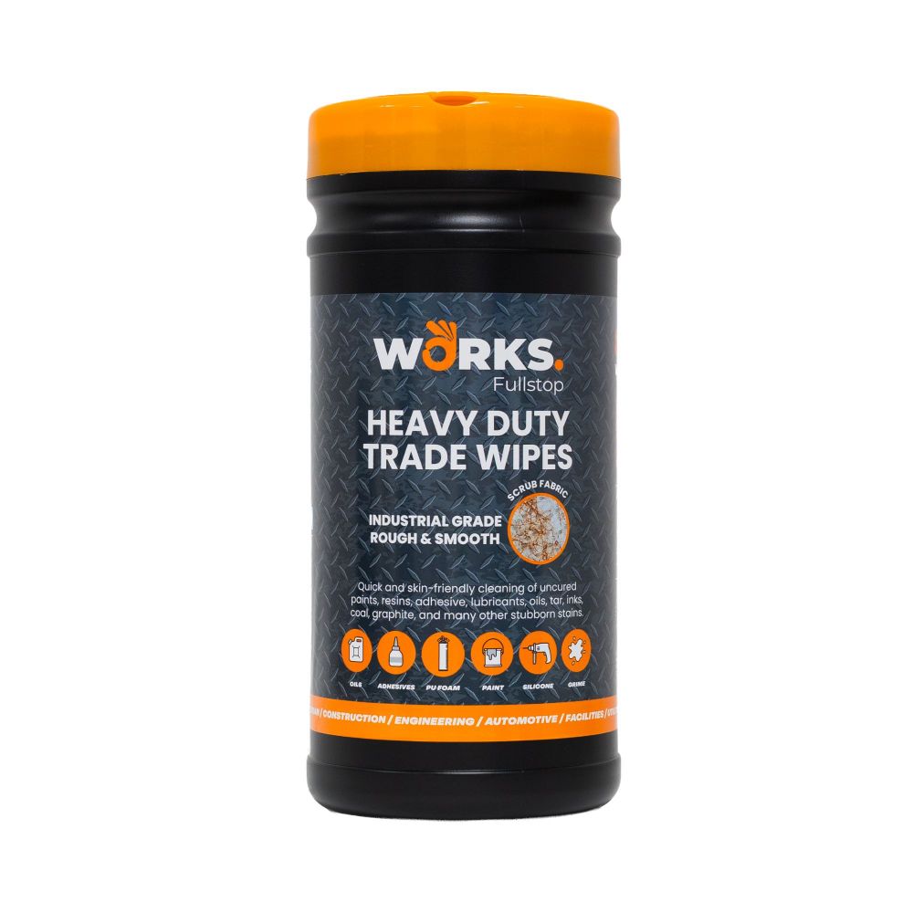 Works Heavy Duty Scrub Trade Wipes Rough and Smooth Tub of 80