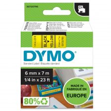 Dymo 43618 D1 6mm x7m Black on Yellow Tape thumbnail 1