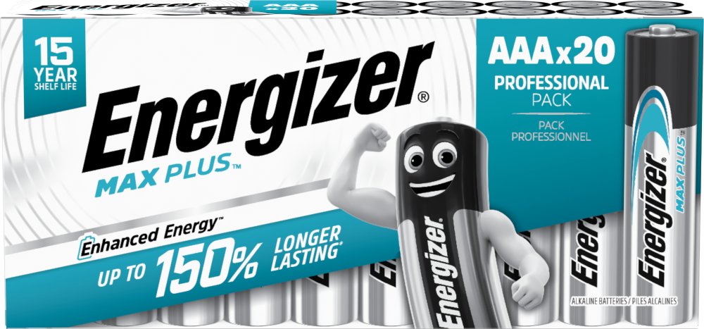 Energizer Max Plus Alkaline AAA Battery Pack of 20