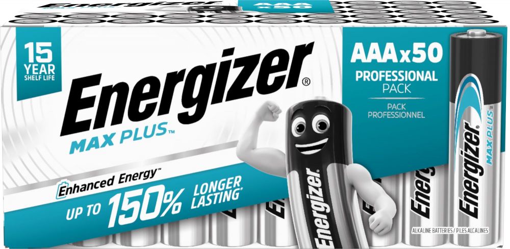 Energizer Max Plus Alkaline AAA Battery Pack of 50