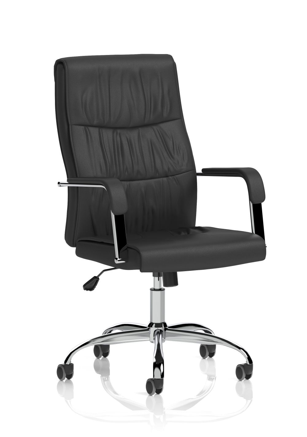 DYNAMIC  Carter Black Luxury Faux Leather Chair With Arms