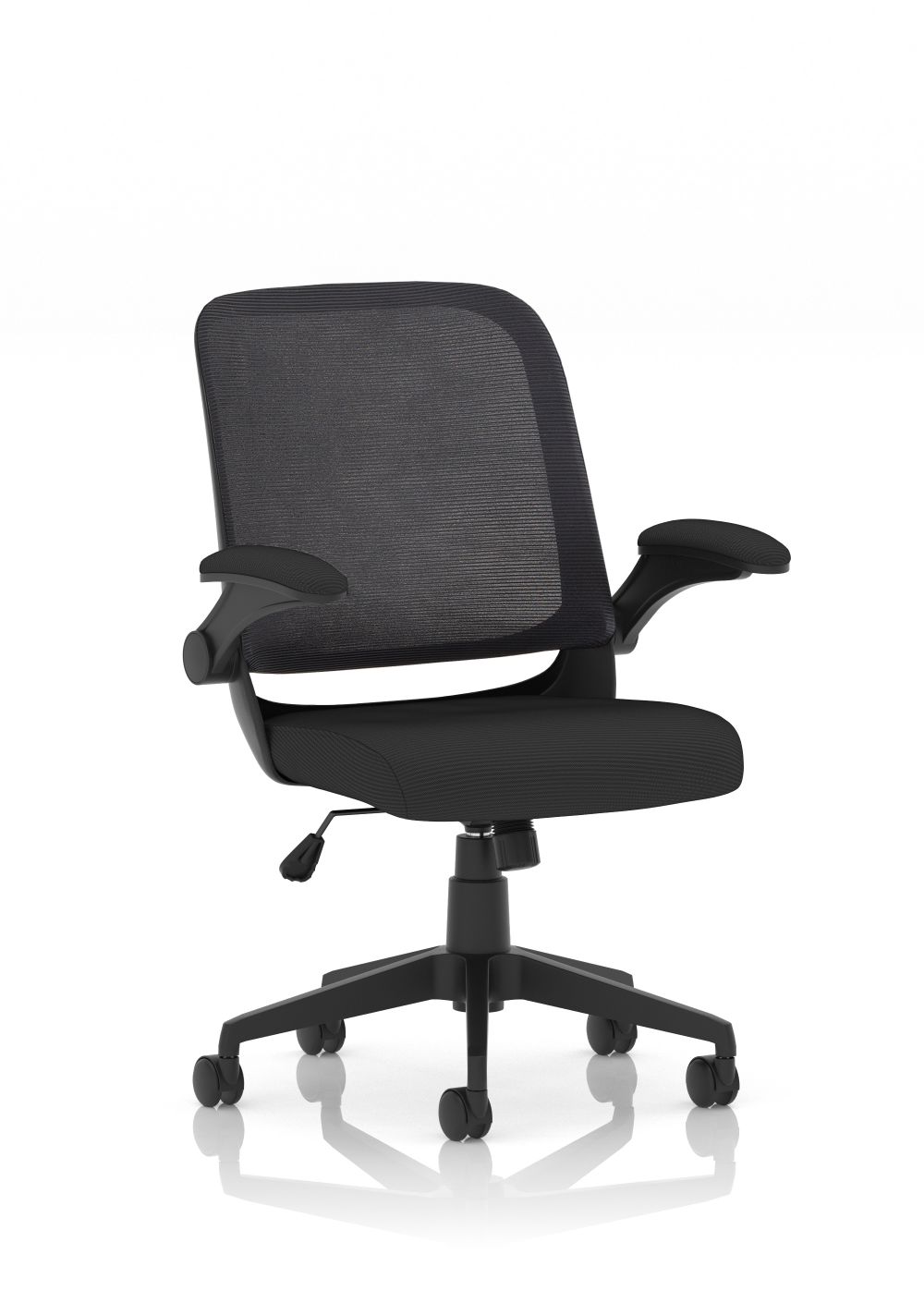 DYNAMIC  Crew Task Operator Mesh Chair With Folding Arms Black