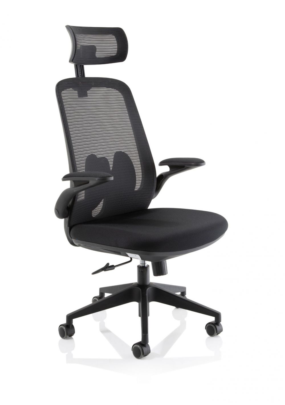 DYNAMIC  Sigma Executive Mesh Chair With Folding Arms Black Seat