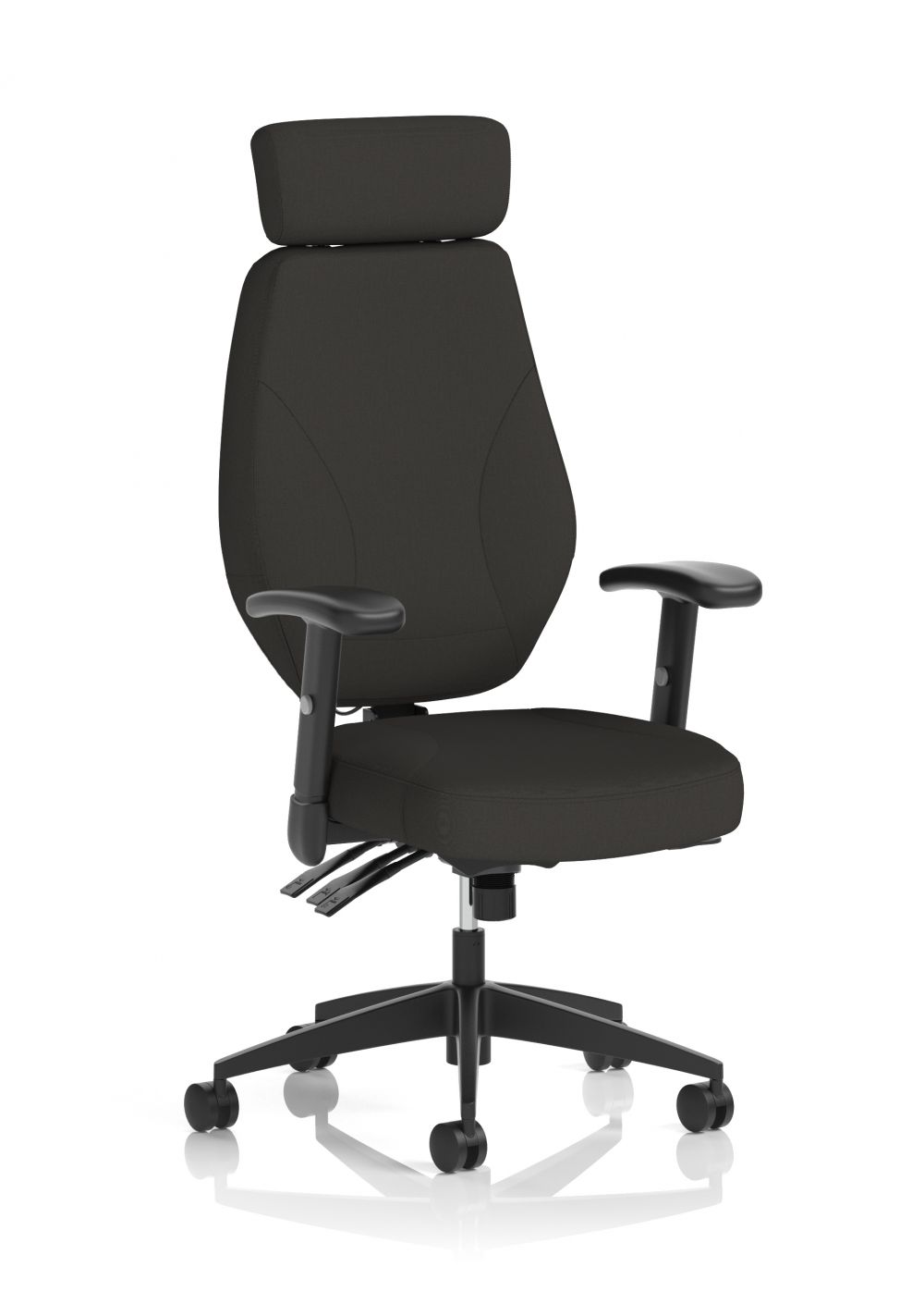 DYNAMIC  Nexus High Back Black Fabric Ergonomic Operator Office Chair