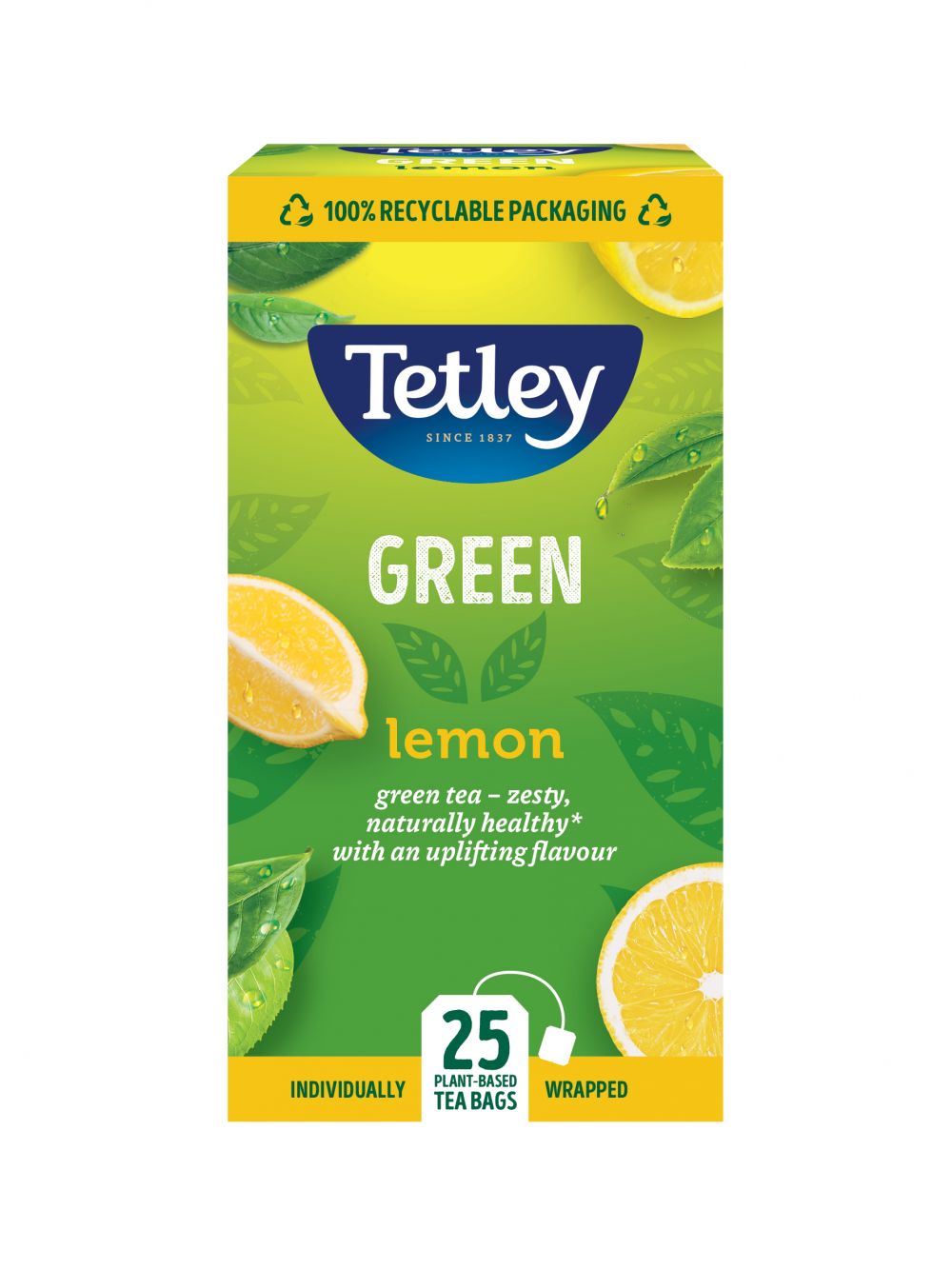 Tetley Green & Lemon String & Tag Envelope Tea Bags Pack of 25