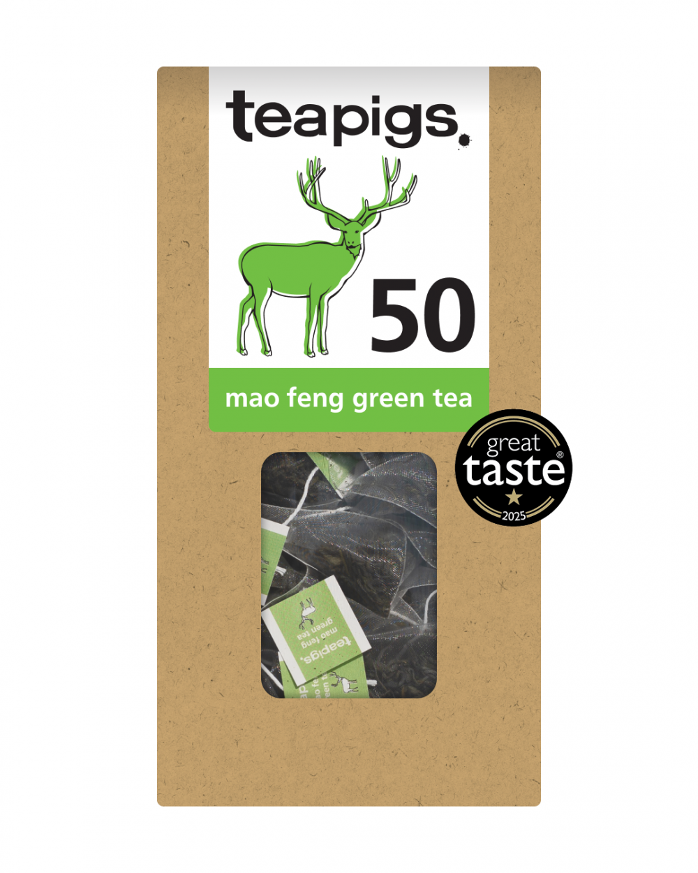 Teapigs Mao Feng Green Envelope Tea Bags Pack of 50