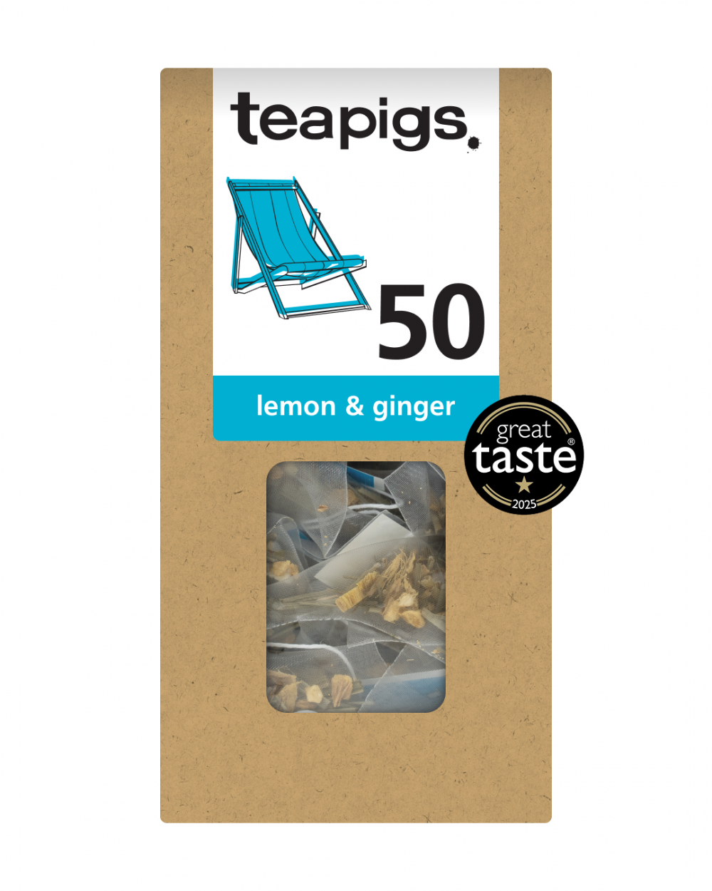 Teapigs Lemon and Ginger Envelope Tea Bags Pack of 50