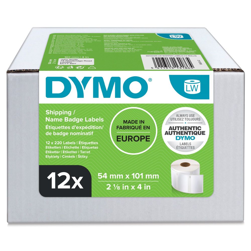 Dymo 99014 12 Rolls LabelWriter Shipping Labels 101 x 54mm