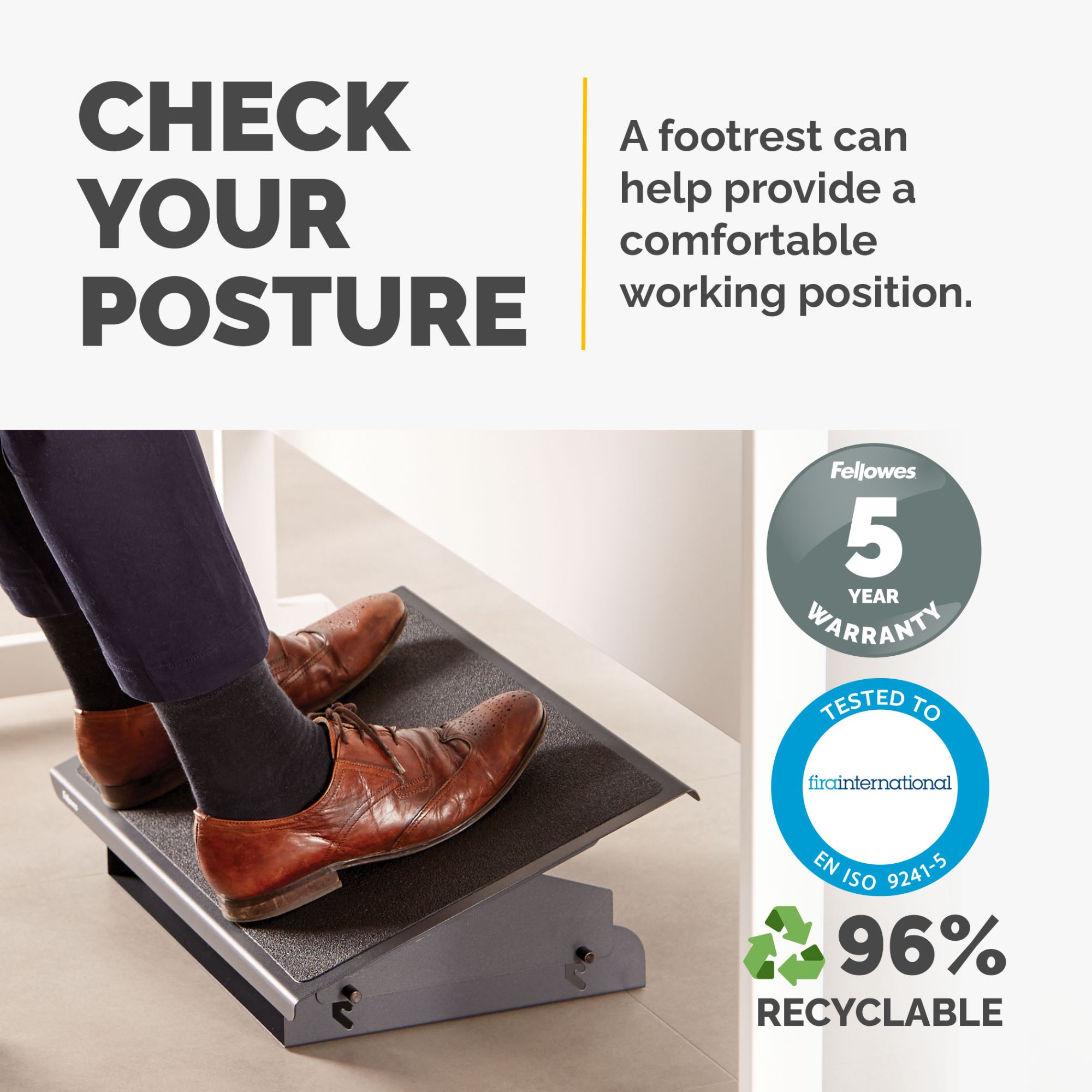 Fellowes 8064101 Heavy Duty Foot Support