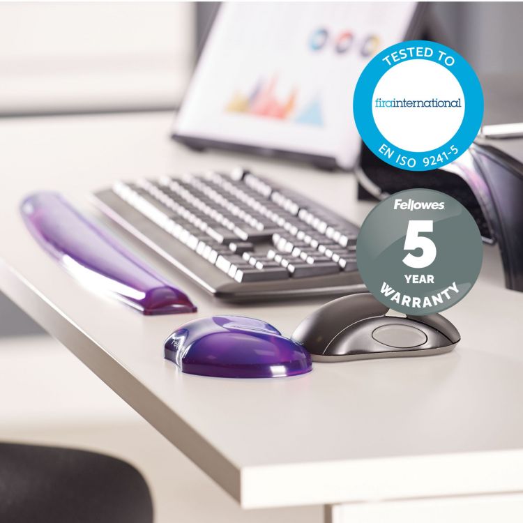 Fellowes 91477-72 Crystal Gel Flex Wrist Rest - Image 4