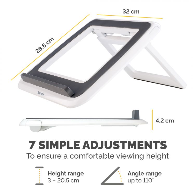 Fellowes 8210101 I-Spire Series Laptop Quick Lift White - Image 4