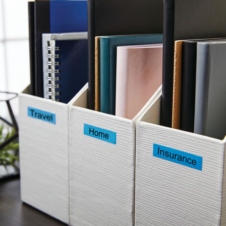 Dymo 45016 D1 12mm x 7m Black on Blue Tape - Image 6