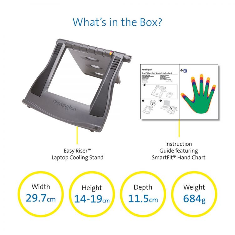 Kensington 60112 SmartFit EasyRiser Laptop Cooling Stand - Image 7