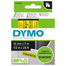 Dymo 45018 D1 12mm x 7m Black on Yellow Tape thumbnail 1