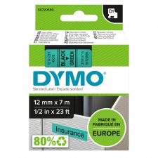 Dymo 45019 D1 12mm x 7m Black on Green Tape thumbnail 1