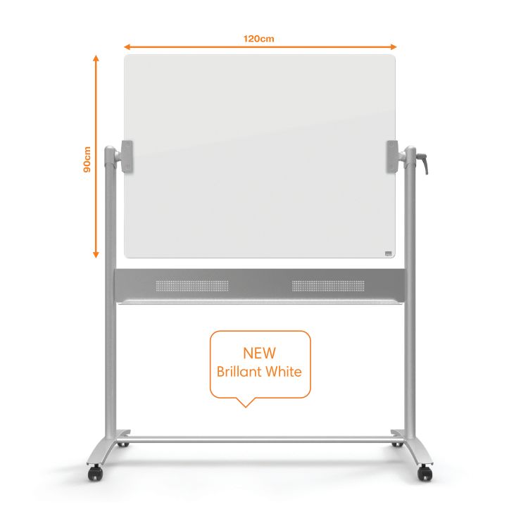 Nobo 1903943 Diamond Glass Magnetic Mobile Board 1200x900mm - Image 5
