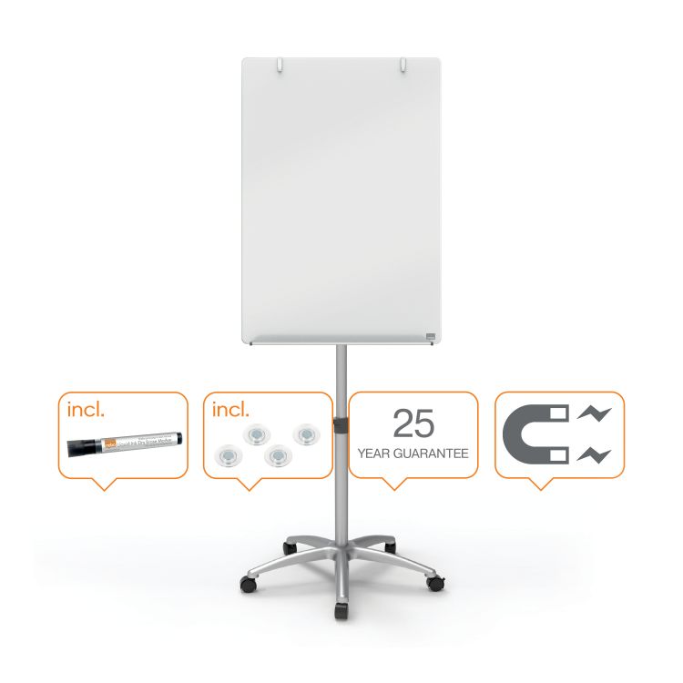 Nobo 1903949 Diamond Glass Mobile Magnetic Flipchart Easel - Image 7