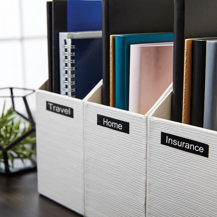 Dymo 45021 D1 12mm x 7m White on Black Tape - Image 7