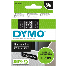 Dymo 45021 D1 12mm x 7m White on Black Tape thumbnail 1