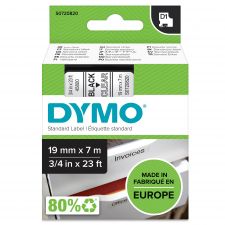 Dymo 45800 19mm x 7m Black on Clear Tape thumbnail 1