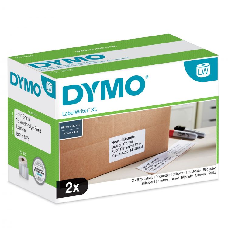 Dymo S0947420 High Capacity XL Shipping Label Box of 2 Rolls - Image 1