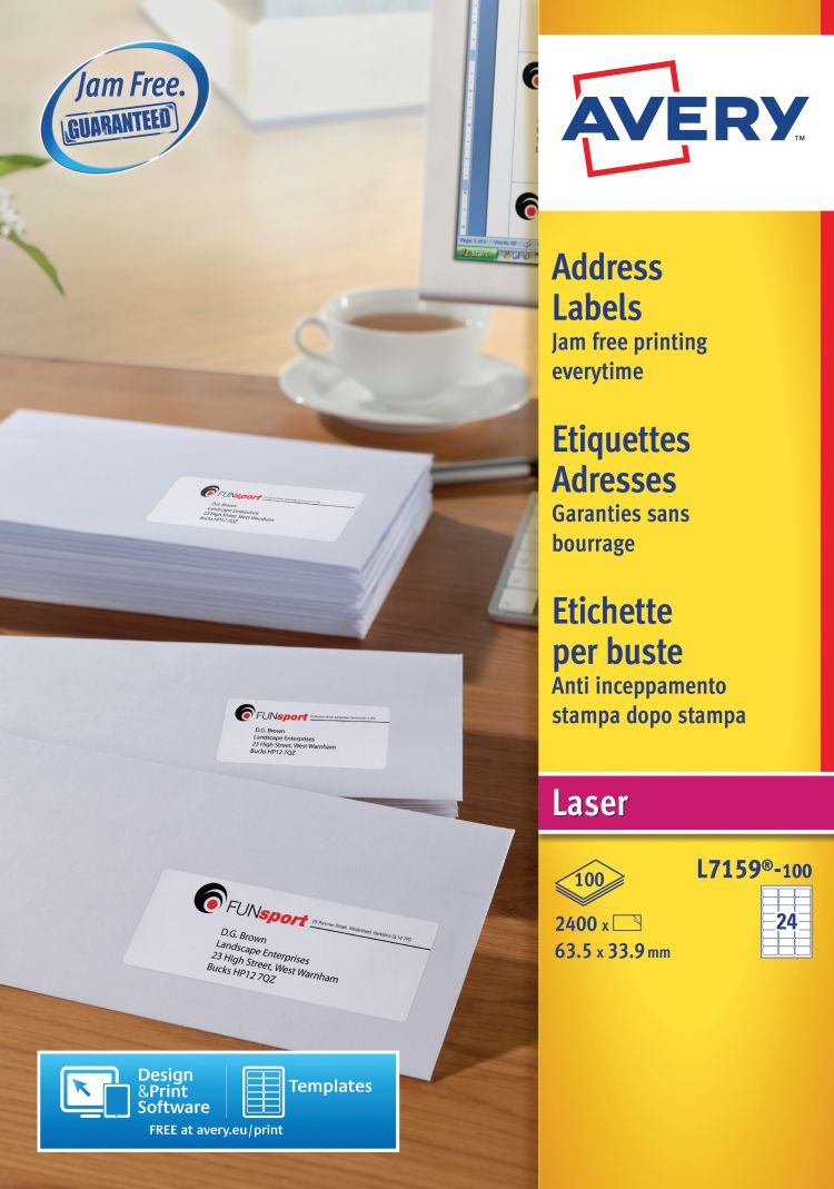 Avery L7159-100 Address Labels 100 sheets - 24 Labels per Sheet - Image 4