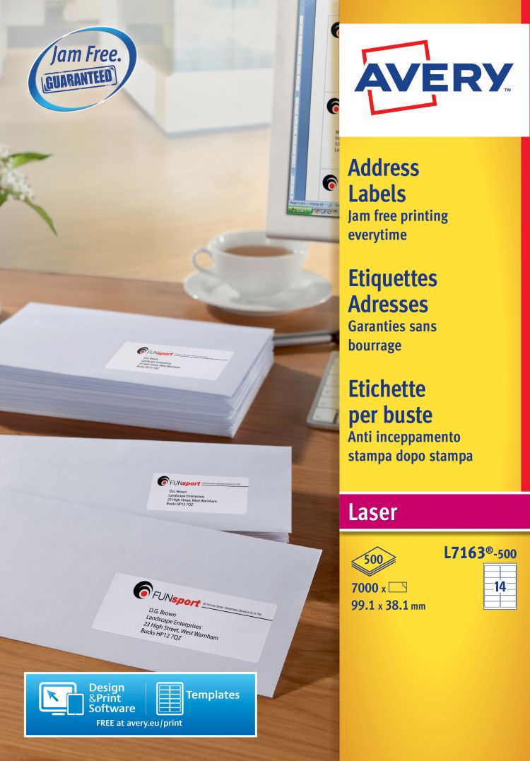 Avery L7163-500 Address Labels 500 sheets - 14 Labels per Sheet - Image 3