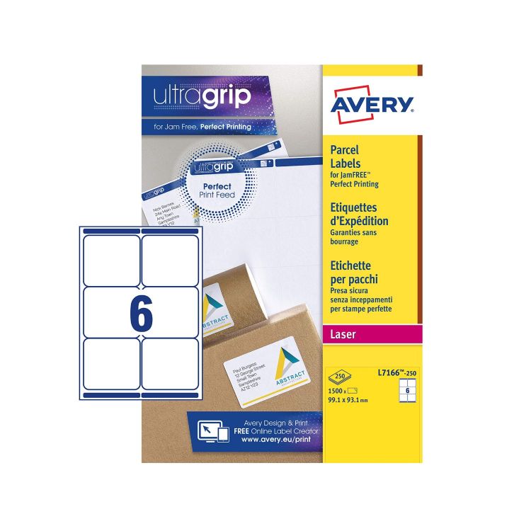 Avery L7166-250 Parcel Labels 250 sheets - 6 Labels per Sheet - Image 2