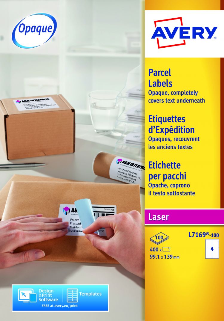 Avery L7169-100 Parcel Labels 100 sheets - 4 Labels per Sheet - Image 4