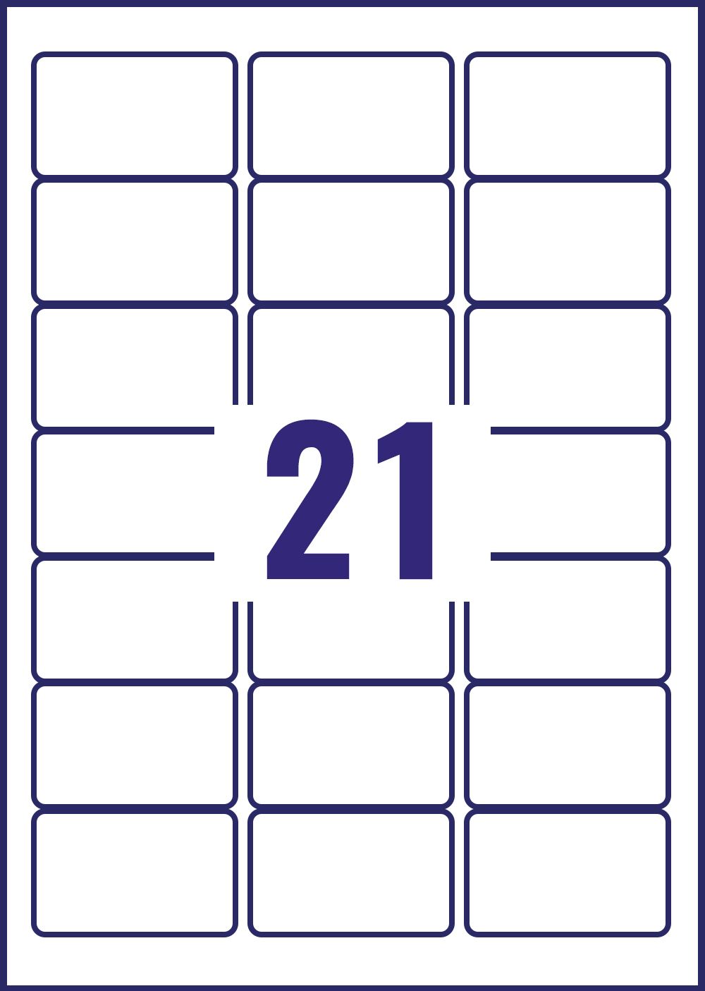 Avery J8160-100 QuickDry Address Labels 100 sheets - 21 Labels per Sheet