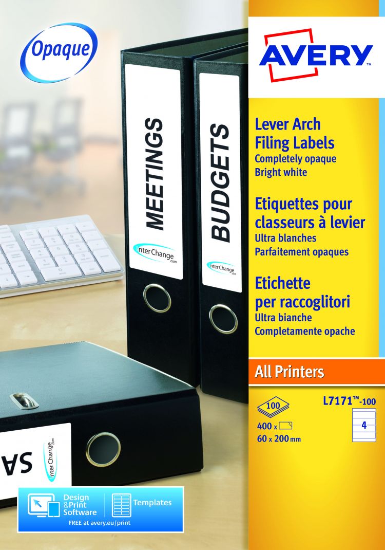 Avery L7171-100 Filing Labels 100 sheets - 4 Labels per Sheet - Image 5