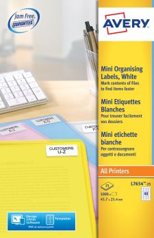 Avery L7654-25 Mini Multipurpose Labels 25 sheets - 40 Labels per Sheet thumbnail 4