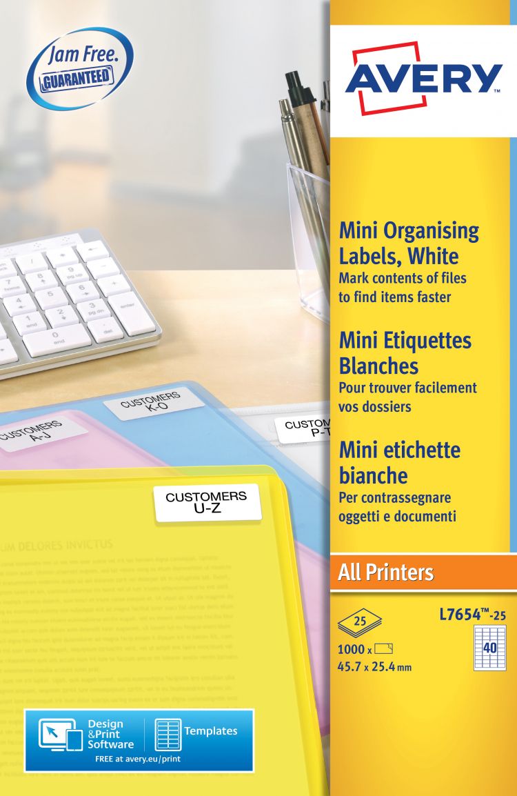 Avery L7654-25 Mini Multipurpose Labels 25 sheets - 40 Labels per Sheet - Image 4
