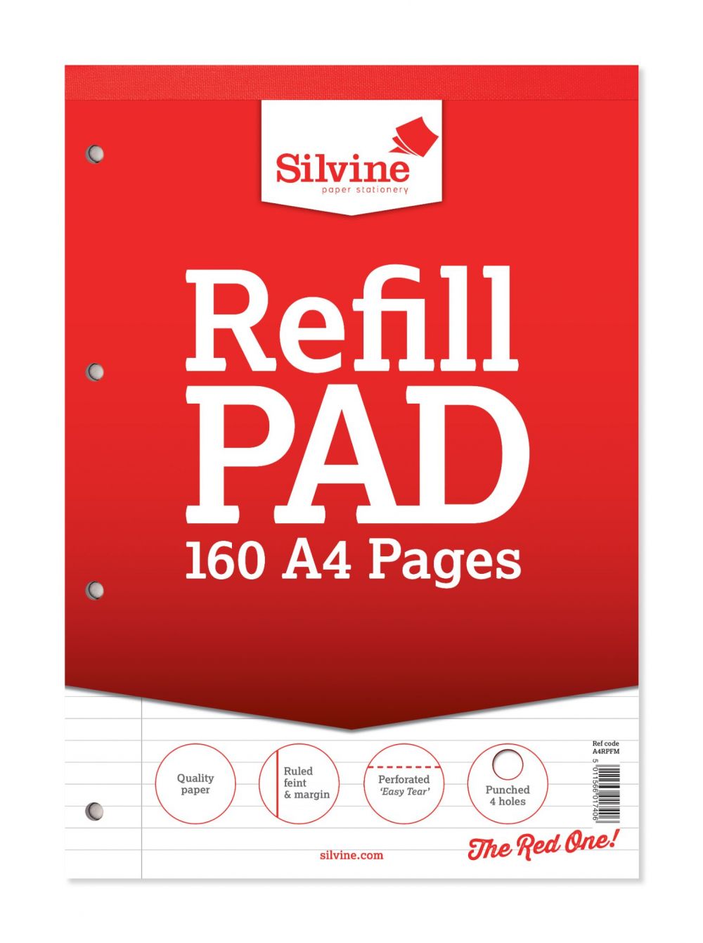 Silvine Ruled Headbound Refill Pad A4 160 Pages Pack of 6