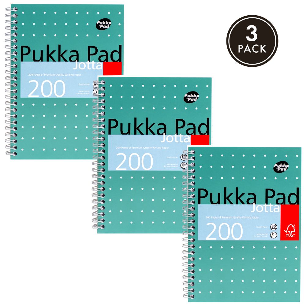 Pukka A5 Metallic Jotta Notepad FSC Mix (Pack of 3)