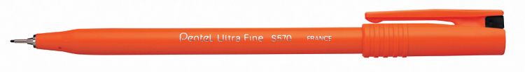 Pentel Ultra Fine 12 Pack Black Fineliner Pen 0.6mm Tip 0.3mm Line - Image 1