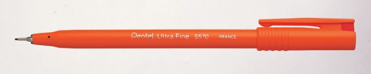 Pentel Ultra Fine 12 Pack Red Fineliner Pen 0.6mm Tip 0.3mm Line - Image 1