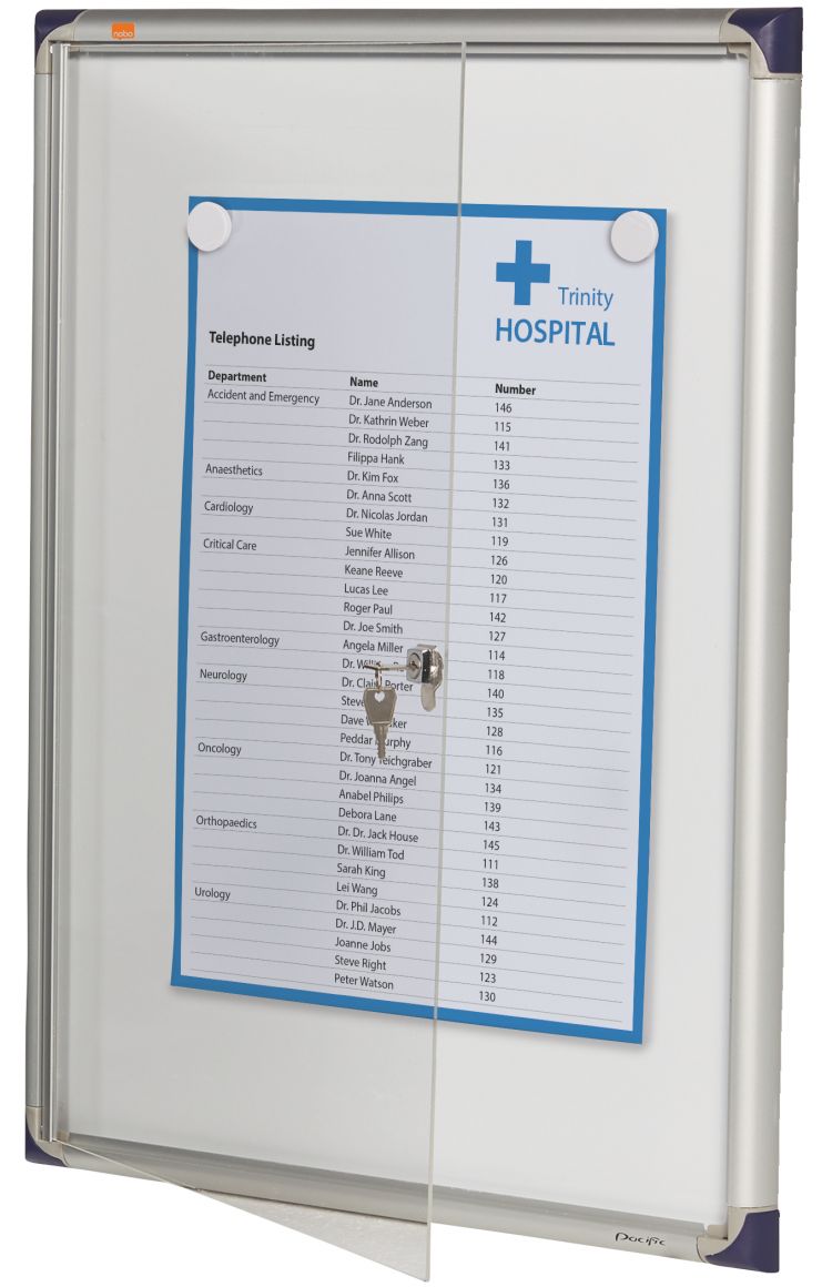 Nobo 1900846 Internal Flat Glazed Case 4 x A4 Magnetic - Image 2