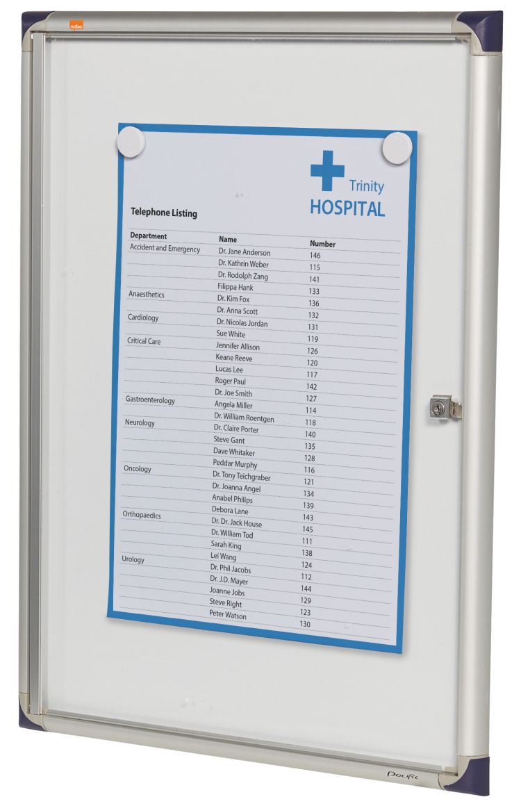 Nobo 1900846 Internal Flat Glazed Case 4 x A4 Magnetic - Image 3