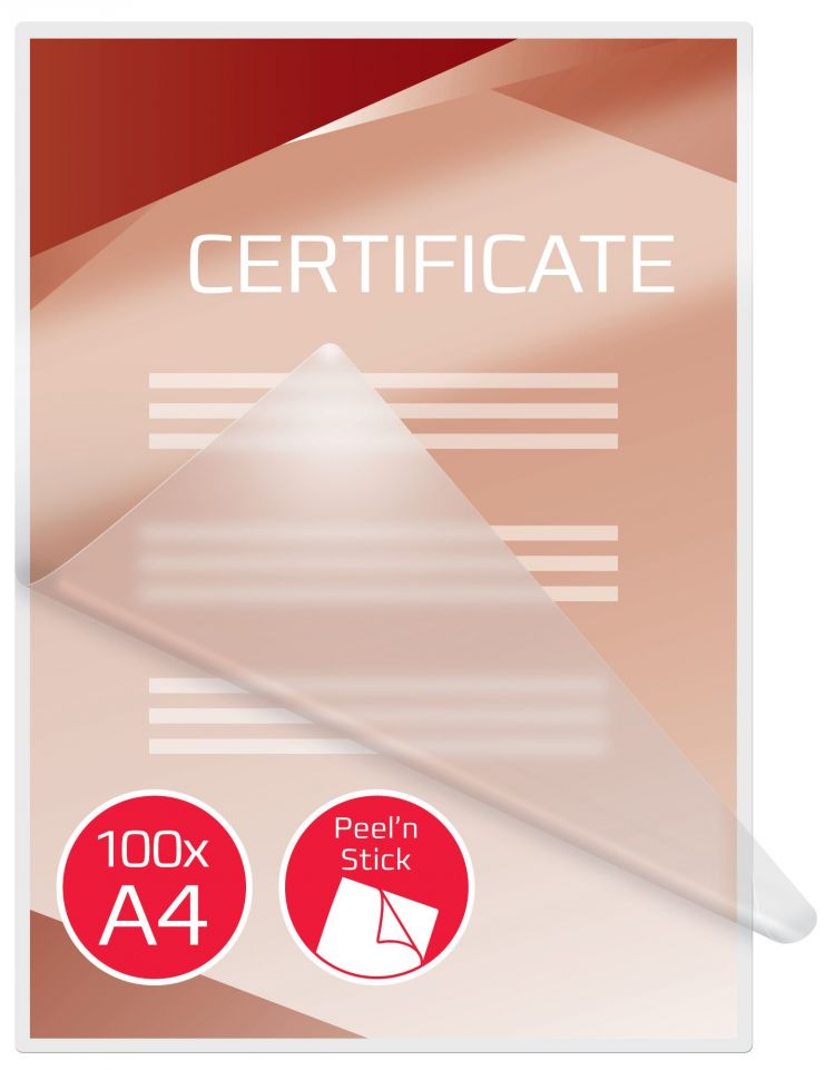 GBC 41666E A4 Peel n Stick Gloss Pouch 100 Micron 100Pk - Image 4