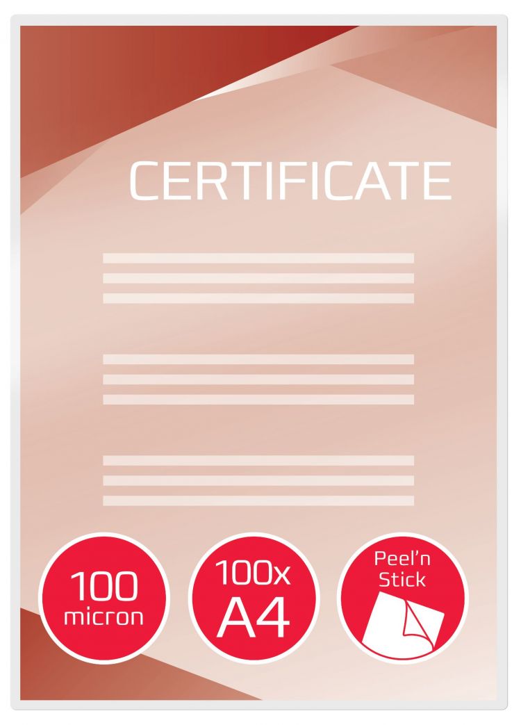 GBC 41666E A4 Peel n Stick Gloss Pouch 100 Micron 100Pk - Image 5