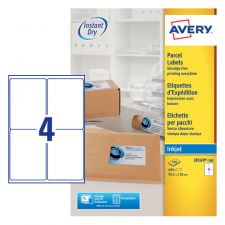 Avery J8169-100 Parcel Labels 100 sheets - 4 Labels per Sheet
