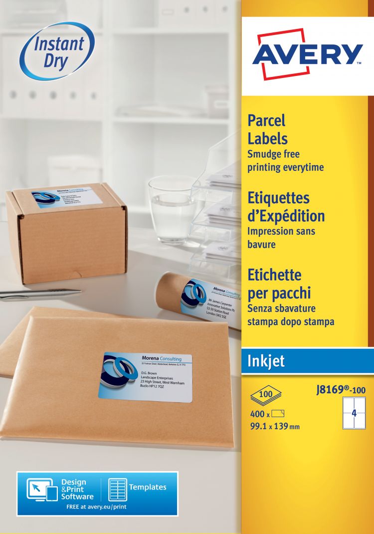 Avery J8169-100 Parcel Labels 100 sheets - 4 Labels per Sheet - Image 5
