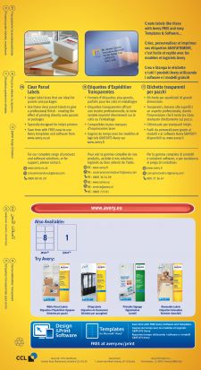 Avery J8565-25 Clear Parcel Labels 25 sheets - 8 Labels per Sheet thumbnail 3