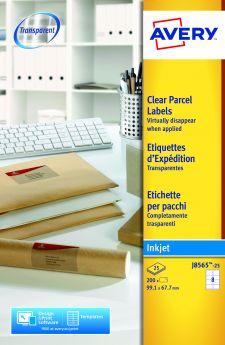Avery J8565-25 Clear Parcel Labels 25 sheets - 8 Labels per Sheet thumbnail 4