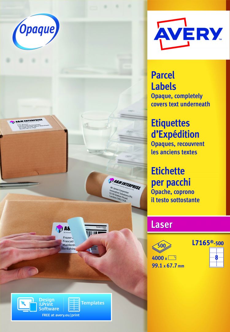 Avery L7165-500 Parcel Labels 500 sheets - 8 Labels per Sheet - Image 4