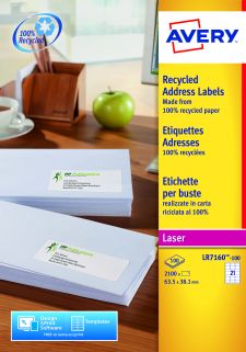 Avery LR7160-100 Recycled Address Labels 100 sheets - 21 Labels per Sheet thumbnail 5