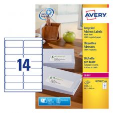 Avery LR7163-100 Recycled Address Labels 100 sheets - 14 Labels per Sheet